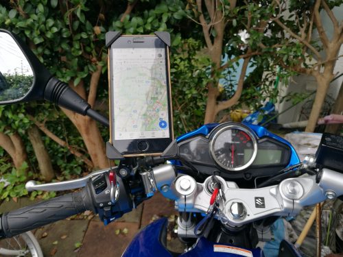 バイク用スマホホルダー取付